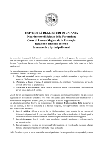 La memoria e i principali canali