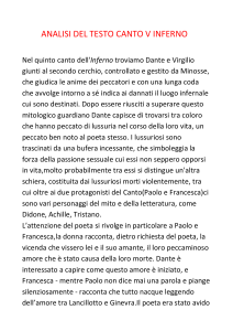 ANALISI DEL TESTO CANTO V INFERNO