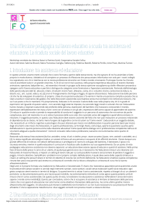 Riflessione pedagogica su Educazione vs Assistenza