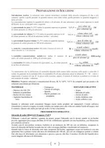 Preparazione di soluzioni.