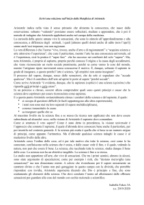 Inizio Metafisica Aristotele - Isabella Tokos 3A