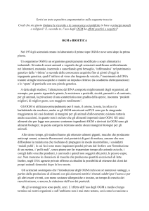 OGM e BIOETICA