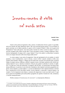 Incontri e scontri di civiltà nel mondo antico