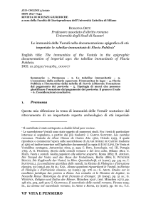 Immunità delle Vestali: Flavia Publicia e le Tabellae Immunitatis