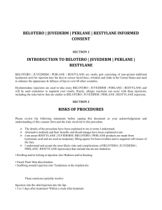 Consensi Belotero Restylane Juvederm perlane