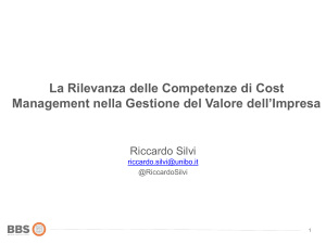Cost Management e Valore dell'Impresa: Una Presentazione