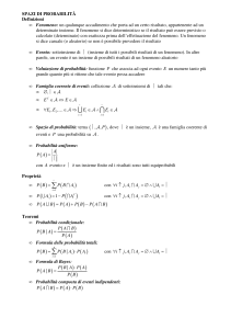 SPAZI DI PROBABILITÀ