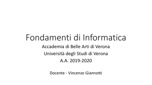 Autovalutazione Informatica: Fondamenti di Informatica