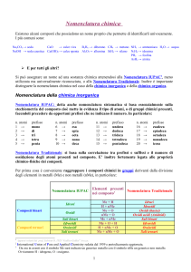 Nomenclatura Chimica: IUPAC e Tradizionale