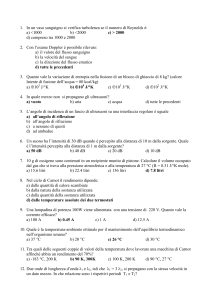 Test di Fisica: Fluidodinamica, Termodinamica, Ottica