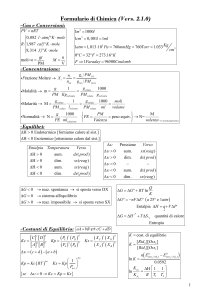 Formulario di Chimica: Formule e Concetti Chiave
