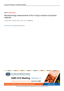 2021 JPhysConfSeries Nanotechnology measurements of the Young's modulus of polymeric materials