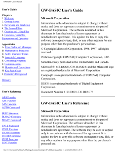 GW-BASIC User Manual: Guide & Reference