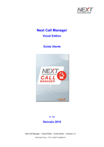 Next Call Manager - Visual Edition: Guida Utente