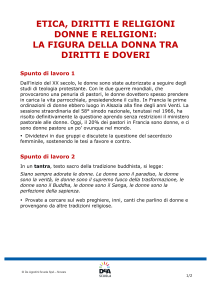 donne e religione spunti operativi