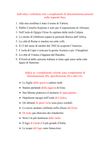 Esercizio di Grammatica: Complementi di Denominazione