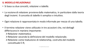 Il modello relazionale
