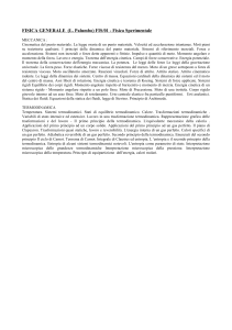 Fisica Generale: Appunti di Meccanica e Termodinamica