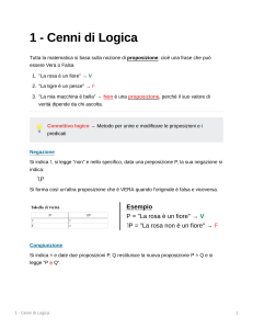 Logica Matematica: Proposizioni e Connettivi Logici