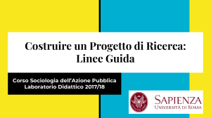 Progetto di Ricerca: Linee Guida Sociologiche