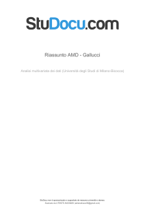 Riassunto AMD - Gallucci: Analisi Multivariata dei Dati