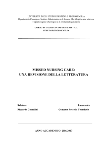 Missed Nursing Care: Revisione della Letteratura