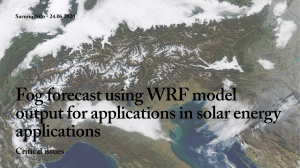 Fog Forecast with WRF Model for Solar Energy Applications