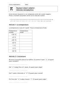 Numeri Interi Relativi: Attività Introduttive