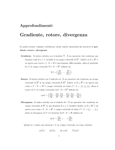 Gradiente, Rotore, Divergenza: Appunti di Analisi Matematica II