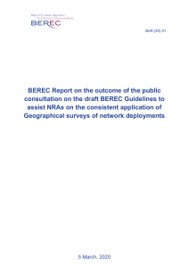 BEREC Report on applications of GeoSurveys of network deployments