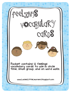 Feelings Vocabulary Cards for Elementary School
