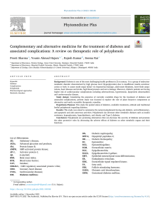 Complementary and alternative medicine for the treatment of diabetes and associated complications: A review on therapeutic role of polyphenols