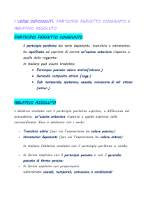 Participio congiunto e ablativo assoluto dei verbi deponenti