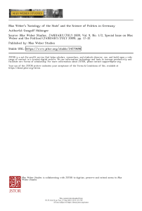 Max Weber & Sociology of the State: Political Science in Germany