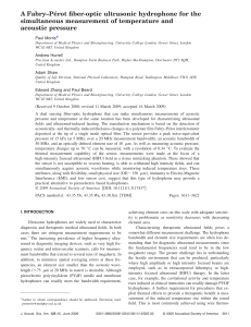 A Fabry–Pérot fiber-optic ultrasonic hydrophone for the
