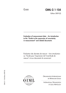OIML G 1-104: Measurement Uncertainty Guide