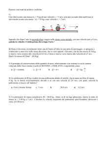 Esercizi di Fisica: Conservazione della Quantità di Moto