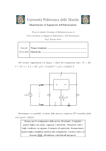 Esame Analisi Circuitale Elettrotecnica - Ingegneria Informatica