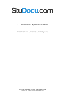 Hésiode : Le mythe des races - Analyse et interprétation