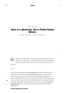 Race vs. Sex: Spectrum vs. Binary - Richard Dawkins