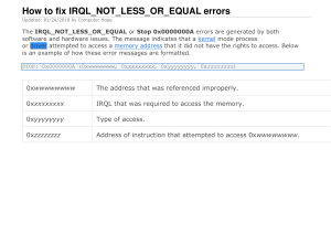 Fix IRQL_NOT_LESS_OR_EQUAL Errors: Troubleshooting Guide