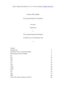 Cicero's Pro Archia: Acceleration Reader & Translation