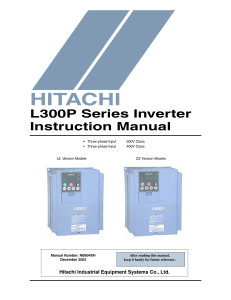 Hitachi L300P Inverter Instruction Manual
