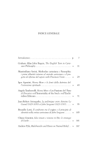 Filosofia Cartesiana Britannica: Indice Dettagliato
