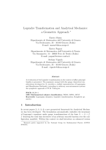 Legendre Transformation & Analytical Mechanics: A Geometric Approach