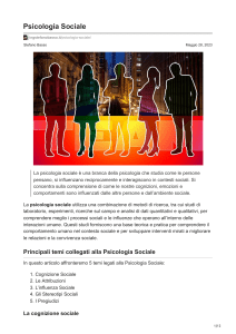 Psicologia Sociale: Cognizione, Attribuzioni e Influenza